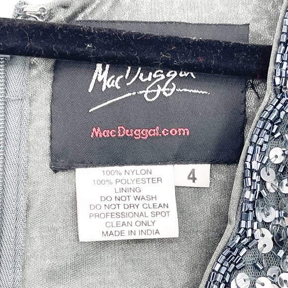 Mac Duggal Sequin V-Neck Empire-Waist Sleeveless Column Gown Size 4 NWOT - Picture 10 of 11